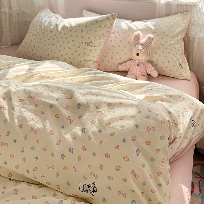 91家纺网 家纺一手货源 找家纺 优尚佳生活馆 【提供买家秀】2026新款加厚水洗仿棉A类印花四件套 碎花旺财