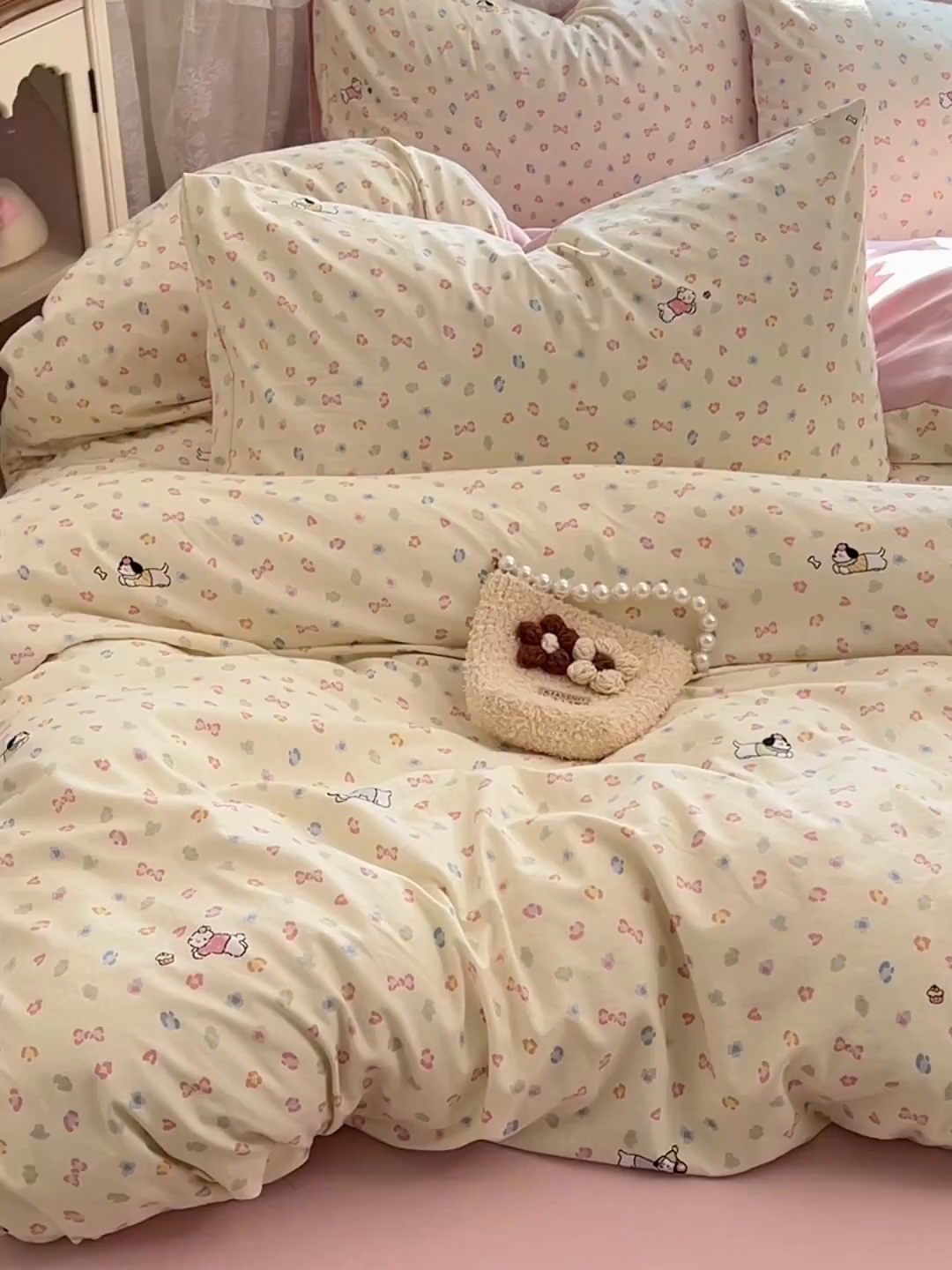 91家纺网 家纺一手货源 找家纺 优尚佳生活馆 【提供买家秀】2026新款加厚水洗仿棉A类印花四件套 碎花旺财