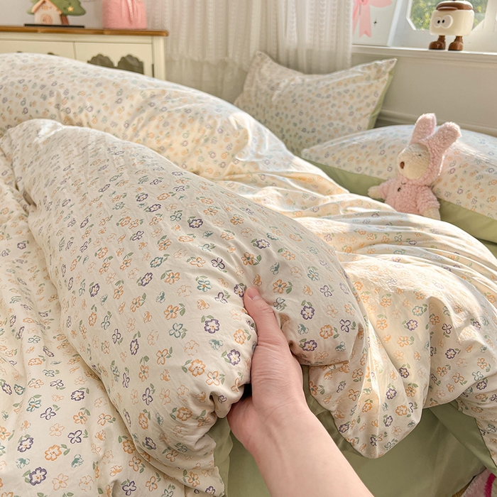 优佳优品 【提供买家秀】2026新款加厚水洗仿棉A类印花四件套 软风青芜