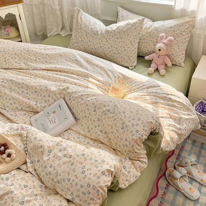 91家纺网 家纺一手货源 找家纺 优佳优品 【提供买家秀】2026新款加厚水洗仿棉A类印花四件套 软风青芜