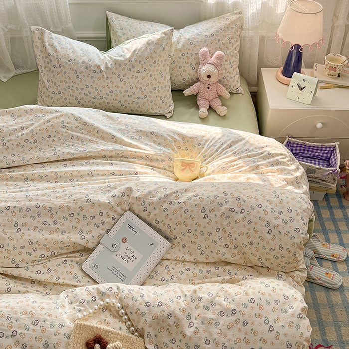 91家纺网 家纺一手货源 找家纺 优佳优品 【提供买家秀】2026新款加厚水洗仿棉A类印花四件套 软风青芜