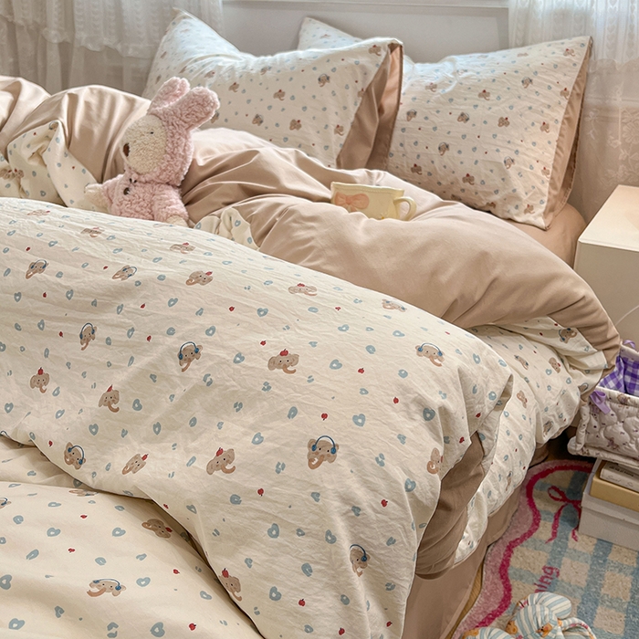 91家纺网 家纺一手货源 找家纺 优佳优品 【提供买家秀】2026新款加厚水洗仿棉A类印花四件套 蓝心象语