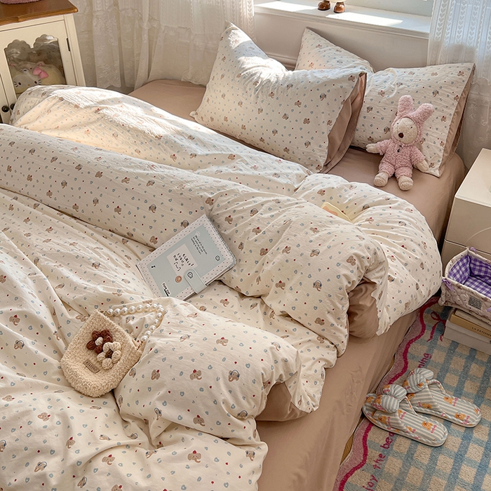 91家纺网 家纺一手货源 找家纺 优佳优品 【提供买家秀】2026新款加厚水洗仿棉A类印花四件套 蓝心象语