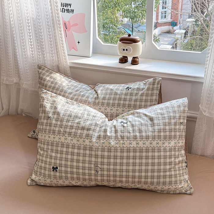 91家纺网 家纺一手货源 找家纺 优佳优品 【提供买家秀】2026新款加厚水洗仿棉A类印花四件套 校阅蓝格