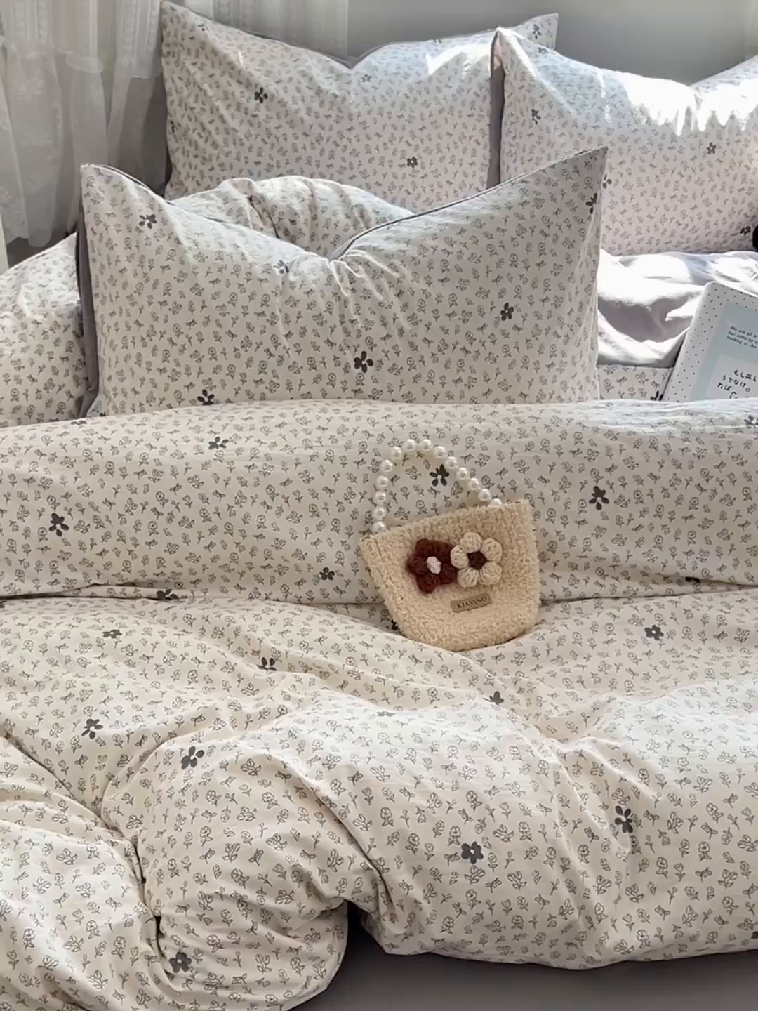 91家纺网 家纺一手货源 找家纺 优尚佳生活馆 【提供买家秀】2026新款加厚水洗仿棉A类印花四件套 浅墨素眠