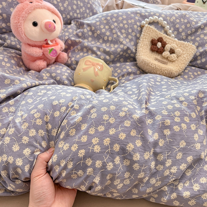 91家纺网 家纺一手货源 找家纺 优佳优品 【提供买家秀】2026新款加厚水洗仿棉A类印花四件套 漫天星辰