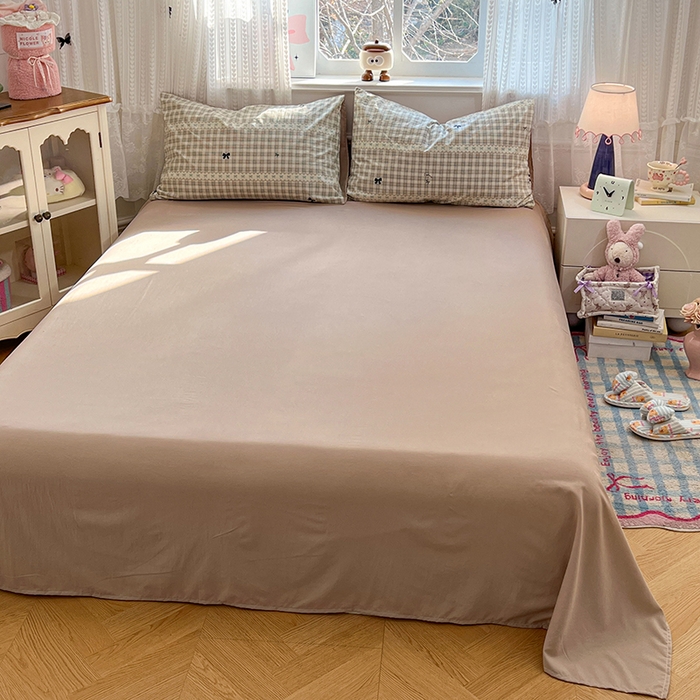 91家纺网 家纺一手货源 找家纺 优尚佳生活馆 【提供买家秀】2026新款加厚水洗仿棉A类印花四件套 校阅蓝格