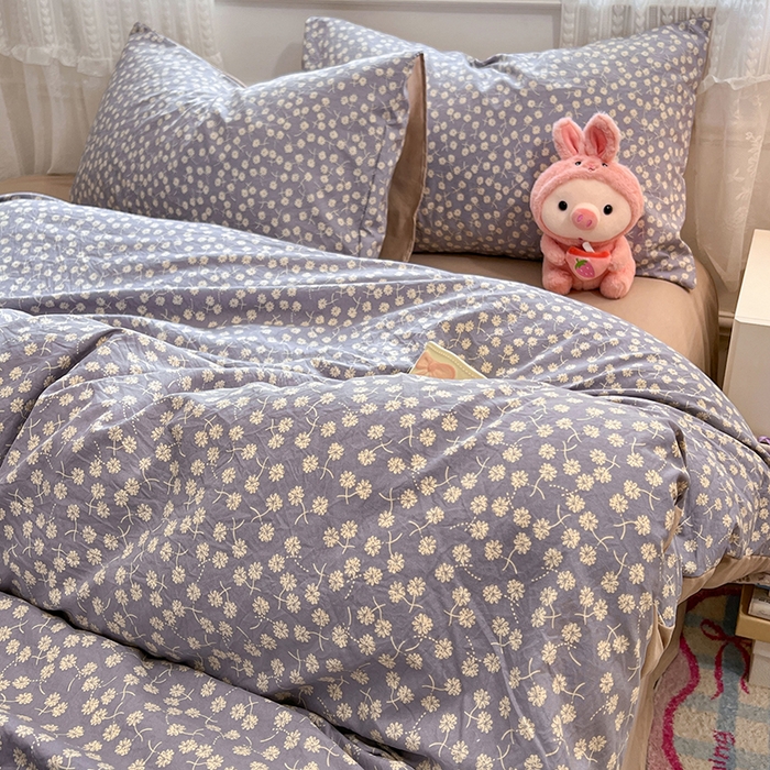 91家纺网 家纺一手货源 找家纺 优尚佳生活馆 【提供买家秀】2026新款加厚水洗仿棉A类印花四件套 漫天星辰