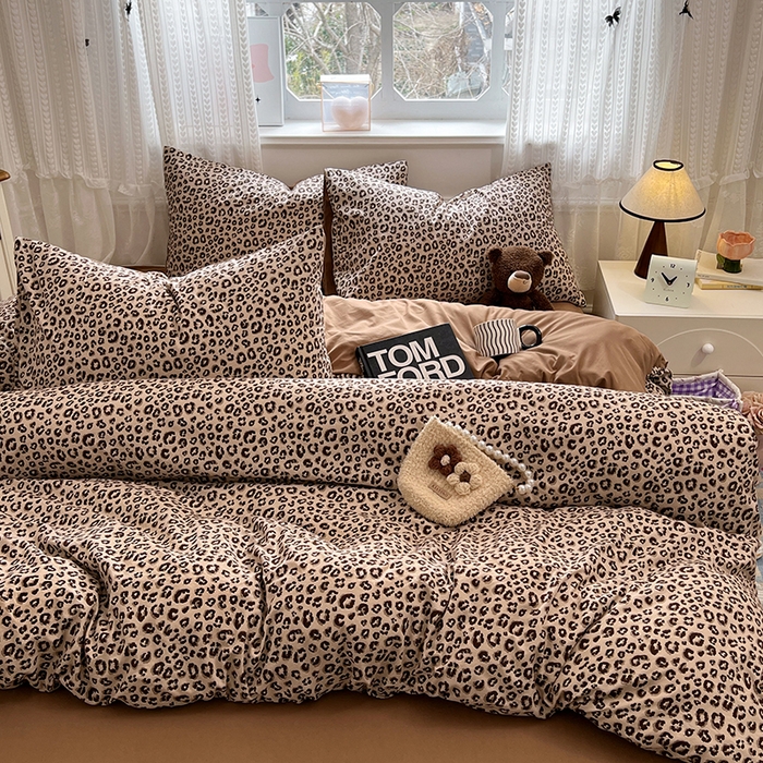 91家纺网 家纺一手货源 找家纺 优佳优品 【提供买家秀】2026新款加厚水洗仿棉A类印花四件套 巴黎野豹