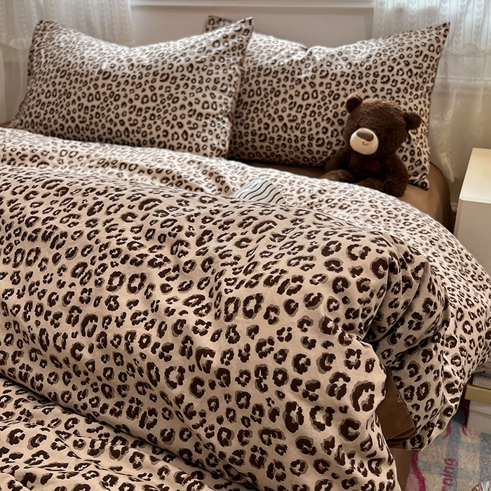 91家纺网 家纺一手货源 找家纺 优佳优品 【提供买家秀】2026新款加厚水洗仿棉A类印花四件套 巴黎野豹