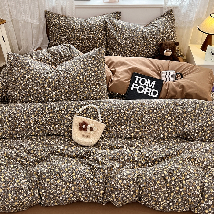 91家纺网 家纺一手货源 找家纺 优尚佳生活馆 【提供买家秀】2026新款加厚水洗仿棉A类印花四件套 阿嬷花忆