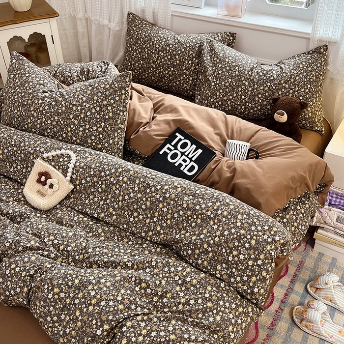 91家纺网 家纺一手货源 找家纺 优尚佳生活馆 【提供买家秀】2026新款加厚水洗仿棉A类印花四件套 阿嬷花忆