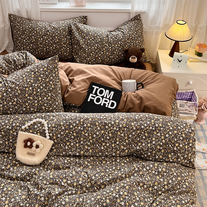 91家纺网 家纺一手货源 找家纺 优尚佳生活馆 【提供买家秀】2026新款加厚水洗仿棉A类印花四件套 阿嬷花忆