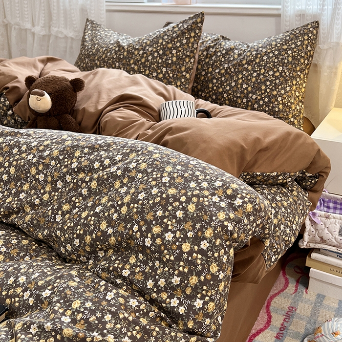 91家纺网 家纺一手货源 找家纺 优尚佳生活馆 【提供买家秀】2026新款加厚水洗仿棉A类印花四件套 阿嬷花忆