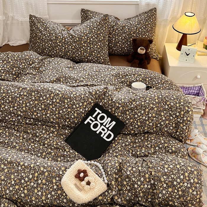 91家纺网 家纺一手货源 找家纺 优尚佳生活馆 【提供买家秀】2026新款加厚水洗仿棉A类印花四件套 阿嬷花忆