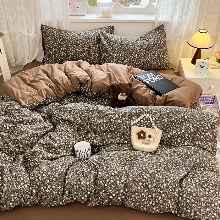 91家纺网 家纺一手货源 找家纺 优佳优品 【提供买家秀】2026新款加厚水洗仿棉A类印花四件套 阿嬷花忆