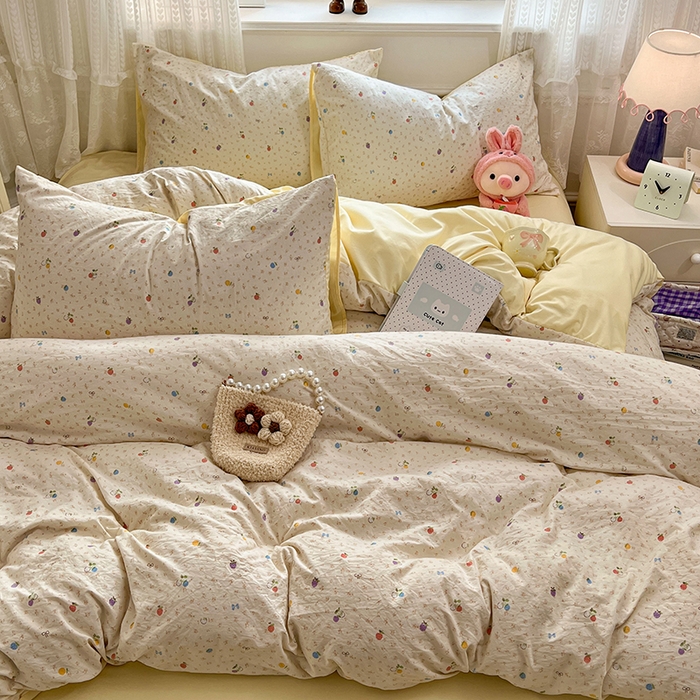 91家纺网 家纺一手货源 找家纺 优尚佳生活馆 【提供买家秀】2026新款加厚水洗仿棉A类印花四件套 缤纷莓果