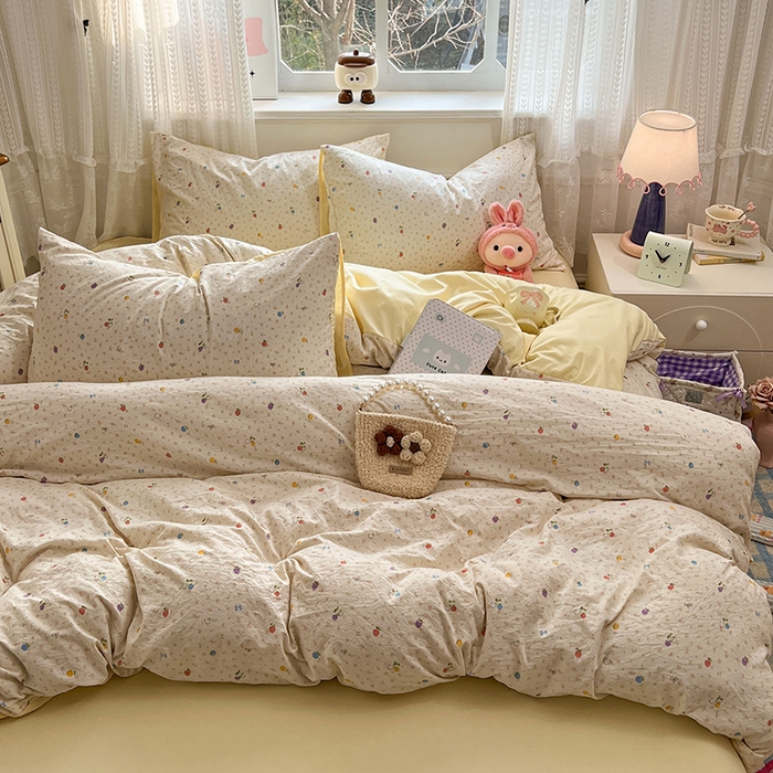 91家纺网 家纺一手货源 找家纺 优尚佳生活馆 【提供买家秀】2026新款加厚水洗仿棉A类印花四件套 缤纷莓果