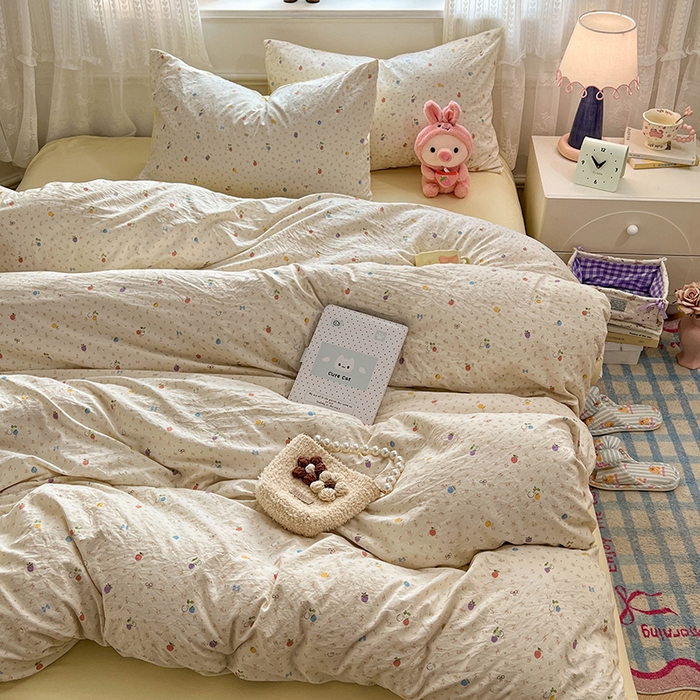 91家纺网 家纺一手货源 找家纺 优佳优品 【提供买家秀】2026新款加厚水洗仿棉A类印花四件套 缤纷莓果