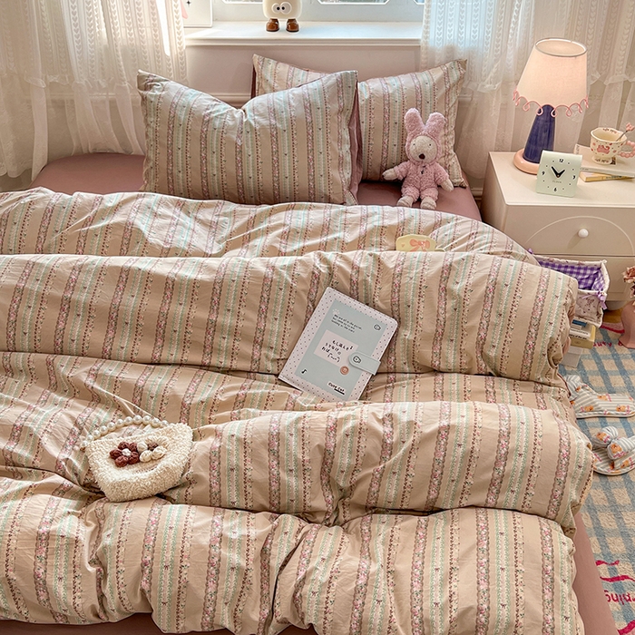 91家纺网 家纺一手货源 找家纺 优尚佳生活馆 【提供买家秀】2026新款加厚水洗仿棉A类印花四件套 古丽朵帕