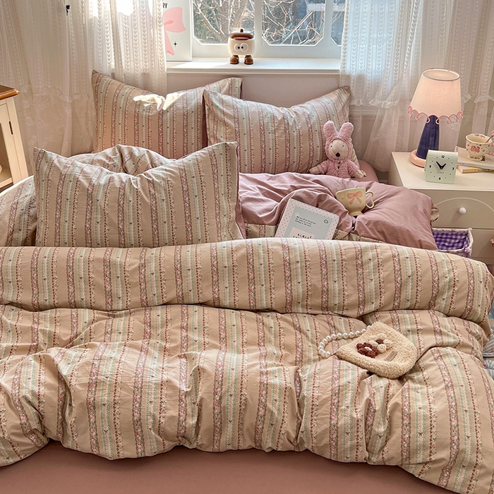 91家纺网 家纺一手货源 找家纺 优佳优品 【提供买家秀】2026新款加厚水洗仿棉A类印花四件套 古丽朵帕