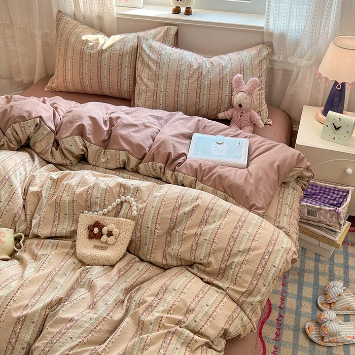 91家纺网 家纺一手货源 找家纺 优佳优品 【提供买家秀】2026新款加厚水洗仿棉A类印花四件套 古丽朵帕