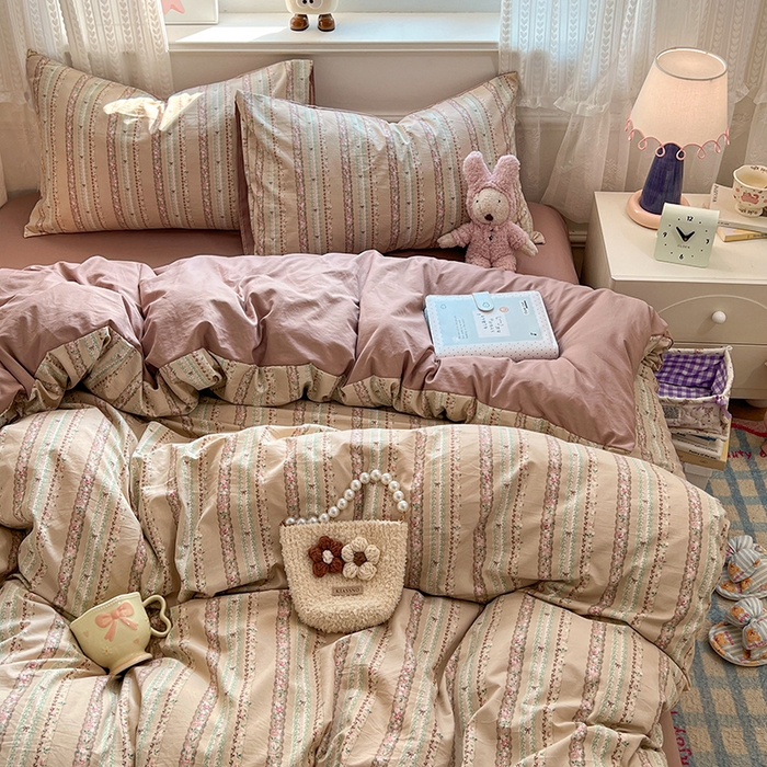 91家纺网 家纺一手货源 找家纺 优佳优品 【提供买家秀】2026新款加厚水洗仿棉A类印花四件套 古丽朵帕