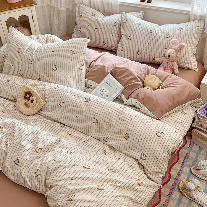 91家纺网 家纺一手货源 找家纺 优尚佳生活馆 【提供买家秀】2026新款加厚水洗仿棉A类印花四件套 快乐木马