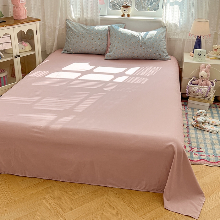 91家纺网 家纺一手货源 找家纺 优尚佳生活馆 【提供买家秀】2026新款加厚水洗仿棉A类印花四件套 浅绿花田