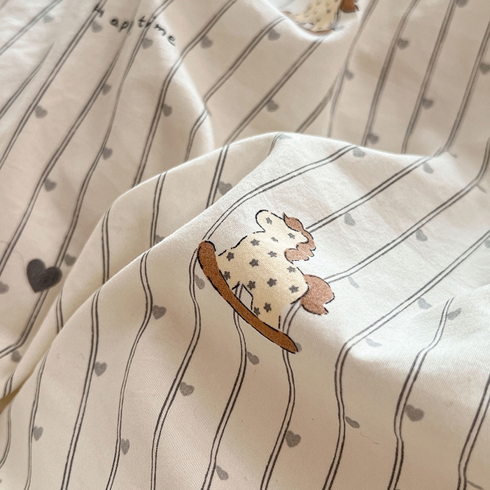 91家纺网 家纺一手货源 找家纺 优佳优品 【提供买家秀】2026新款加厚水洗仿棉A类印花四件套 快乐木马