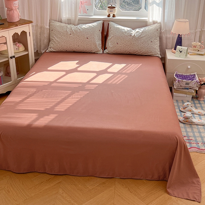 91家纺网 家纺一手货源 找家纺 优尚佳生活馆 【提供买家秀】2026新款加厚水洗仿棉A类印花四件套 浅枝甜樱