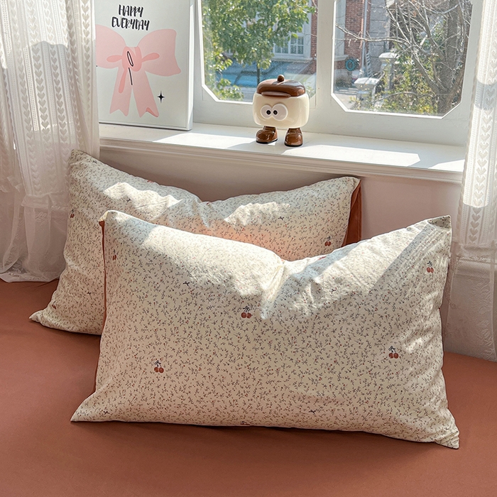 91家纺网 家纺一手货源 找家纺 优尚佳生活馆 【提供买家秀】2026新款加厚水洗仿棉A类印花四件套 浅枝甜樱