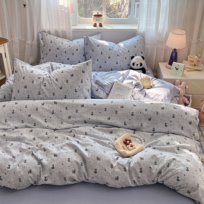 91家纺网 家纺一手货源 找家纺 优尚佳生活馆 【提供买家秀】2026新款加厚水洗仿棉A类印花四件套 汪汪卫队