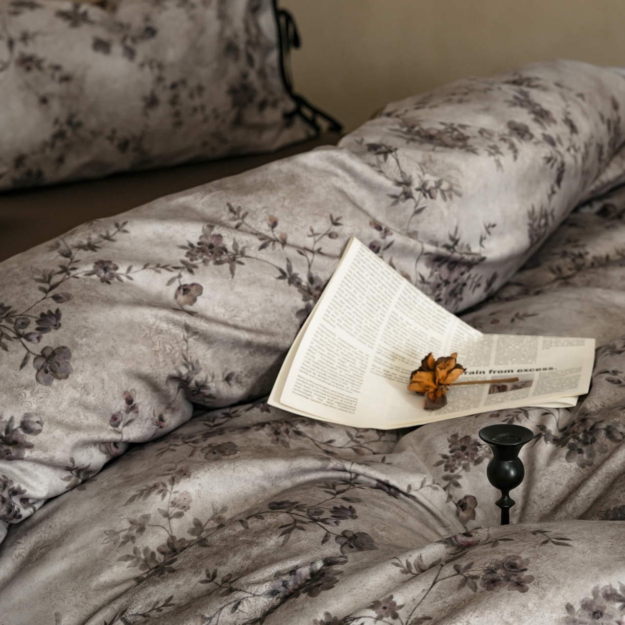 91家纺网 家纺一手货源 找家纺 （总）简纯主义 2026新款50s全棉数码印花四件套-南风知我意