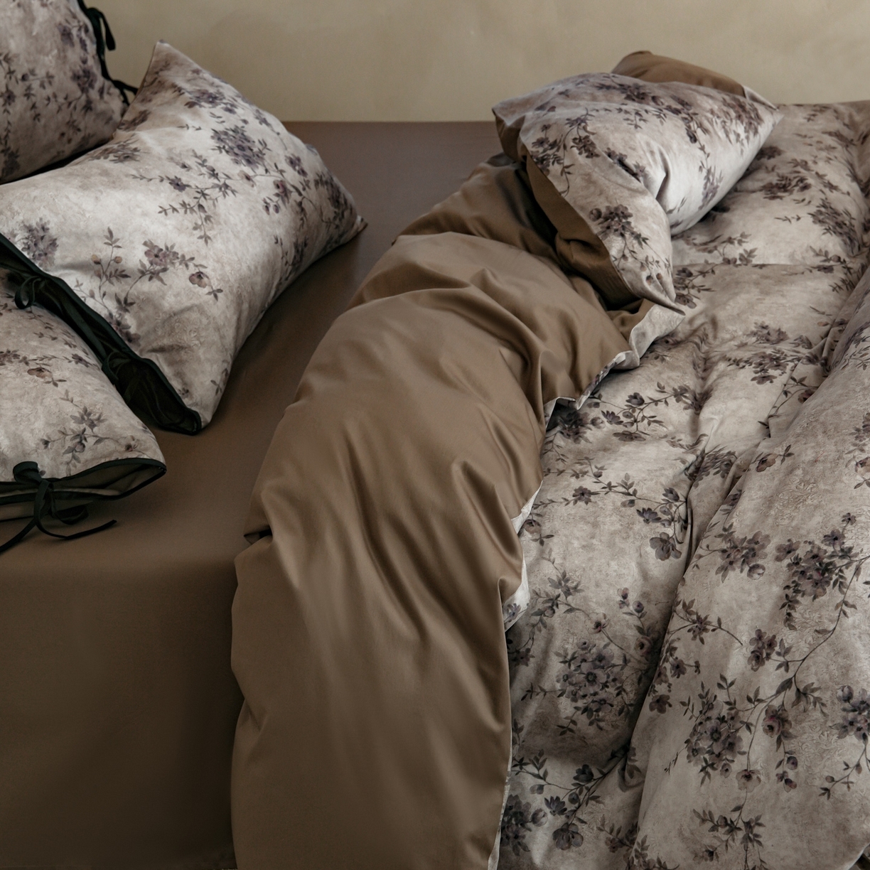 91家纺网 家纺一手货源 找家纺 （总）简纯主义 2026新款50s全棉数码印花四件套-南风知我意