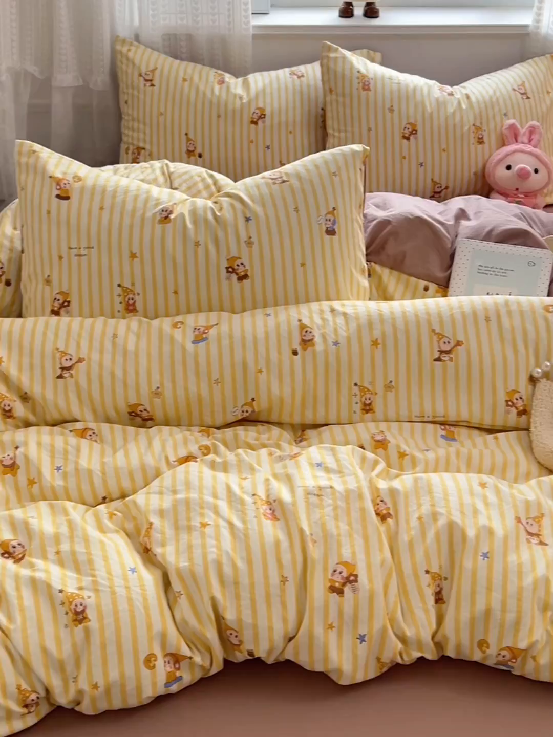 91家纺网 家纺一手货源 找家纺 优尚佳生活馆 【提供买家秀】2026新款加厚水洗仿棉A类印花四件套 星仔派对