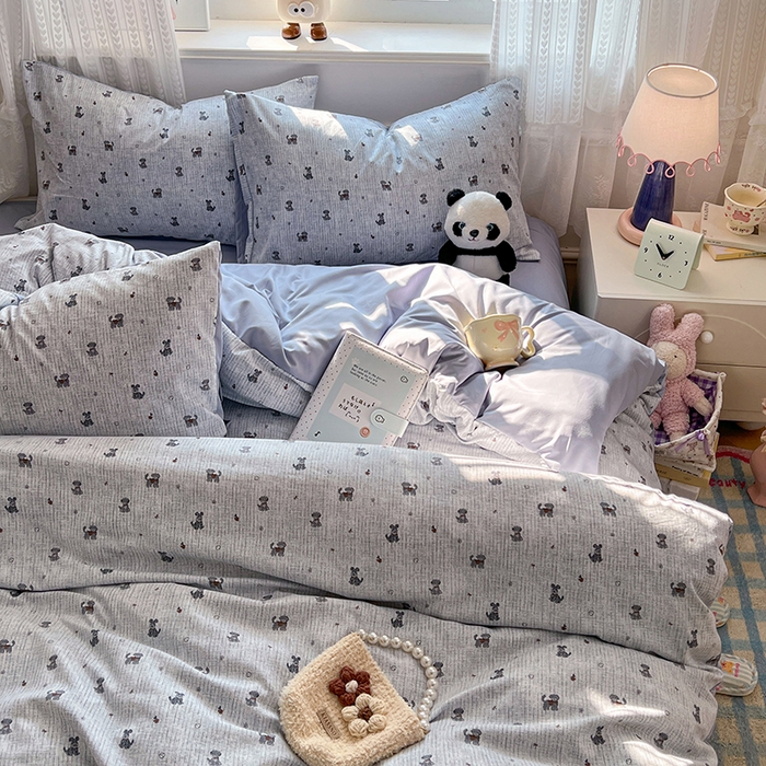 91家纺网 家纺一手货源 找家纺 优佳优品 【提供买家秀】2026新款加厚水洗仿棉A类印花四件套 汪汪卫队