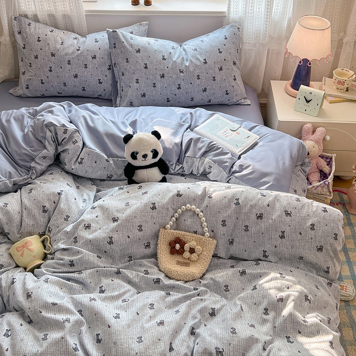 91家纺网 家纺一手货源 找家纺 优佳优品 【提供买家秀】2026新款加厚水洗仿棉A类印花四件套 汪汪卫队