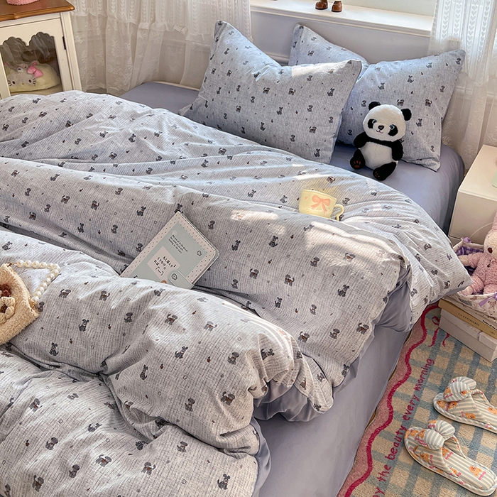 91家纺网 家纺一手货源 找家纺 优佳优品 【提供买家秀】2026新款加厚水洗仿棉A类印花四件套 汪汪卫队