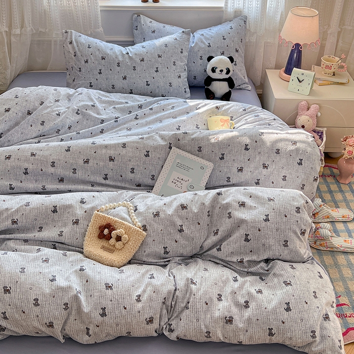 91家纺网 家纺一手货源 找家纺 优佳优品 【提供买家秀】2026新款加厚水洗仿棉A类印花四件套 汪汪卫队