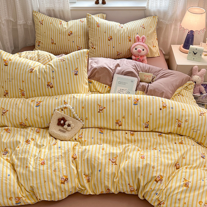 91家纺网 家纺一手货源 找家纺 优佳优品 【提供买家秀】2026新款加厚水洗仿棉A类印花四件套 星仔派对