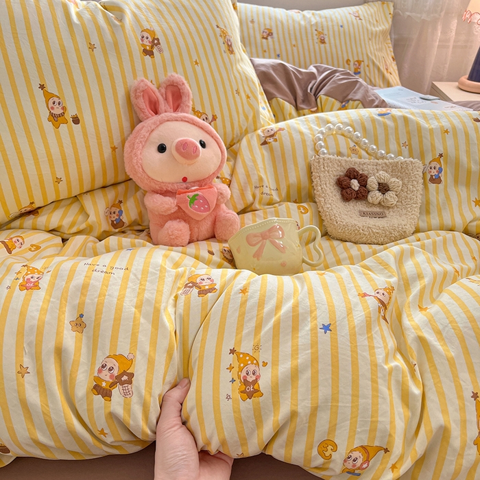 91家纺网 家纺一手货源 找家纺 优佳优品 【提供买家秀】2026新款加厚水洗仿棉A类印花四件套 星仔派对