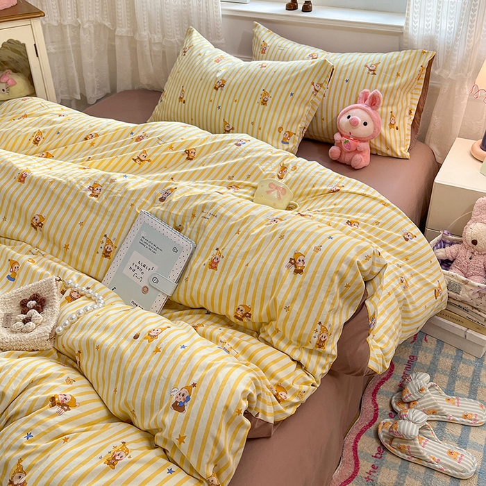 91家纺网 家纺一手货源 找家纺 优佳优品 【提供买家秀】2026新款加厚水洗仿棉A类印花四件套 星仔派对