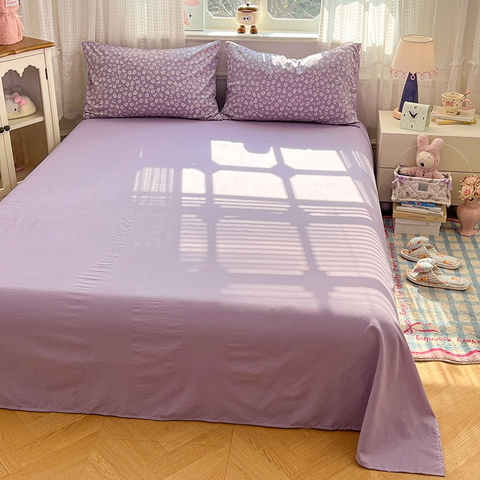 91家纺网 家纺一手货源 找家纺 优佳优品 【提供买家秀】2026新款加厚水洗仿棉A类印花四件套 紫樱漫庭