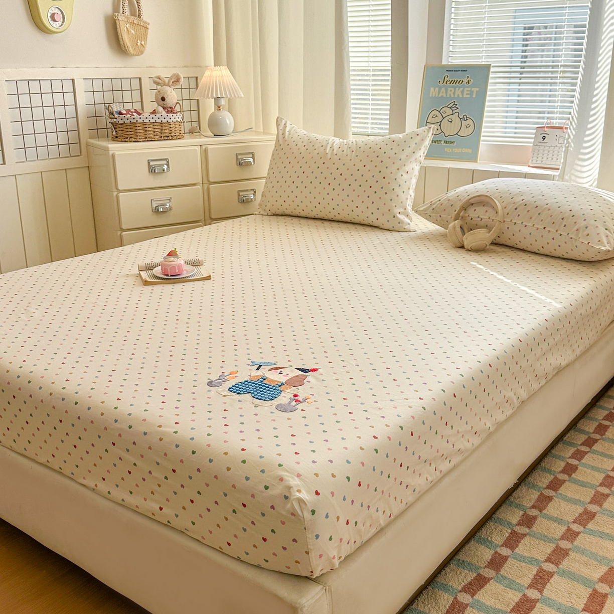 91家纺网 家纺一手货源 找家纺 （总）易辰美 2026新款13372全棉纯棉印花卡通床笠单品床笠单件单床笠