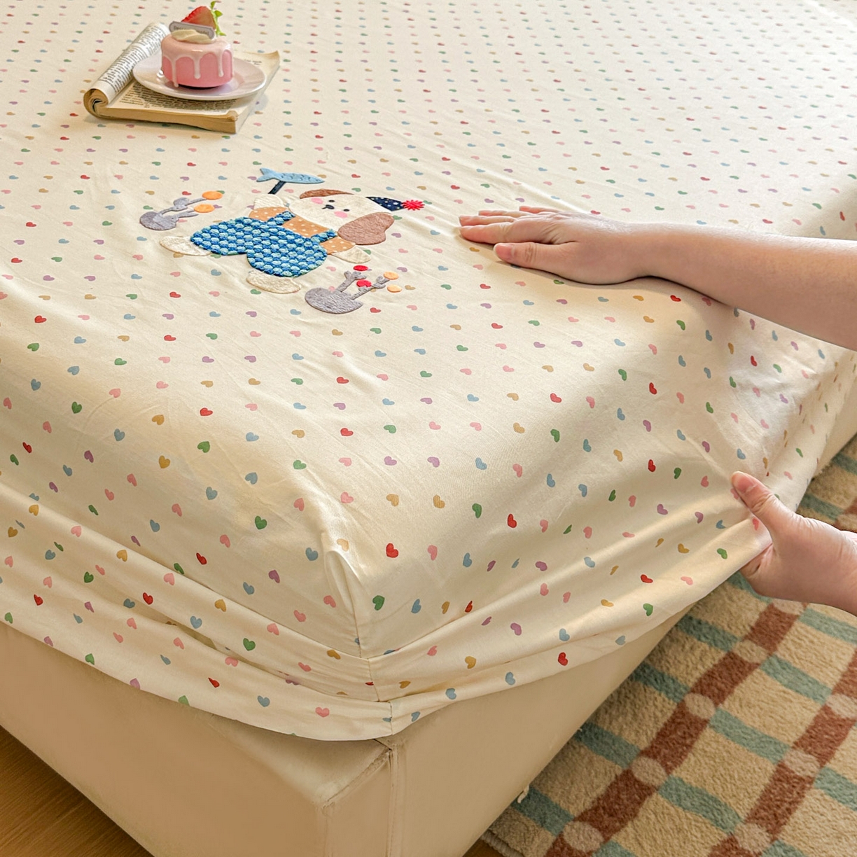 91家纺网 家纺一手货源 找家纺 （总）易辰美 2026新款13372全棉纯棉印花卡通床笠单品床笠单件单床笠