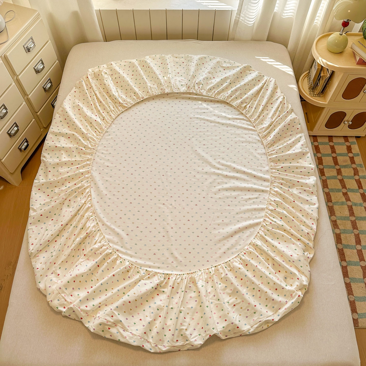 91家纺网 家纺一手货源 找家纺 （总）易辰美 2026新款13372全棉纯棉印花卡通床笠单品床笠单件单床笠