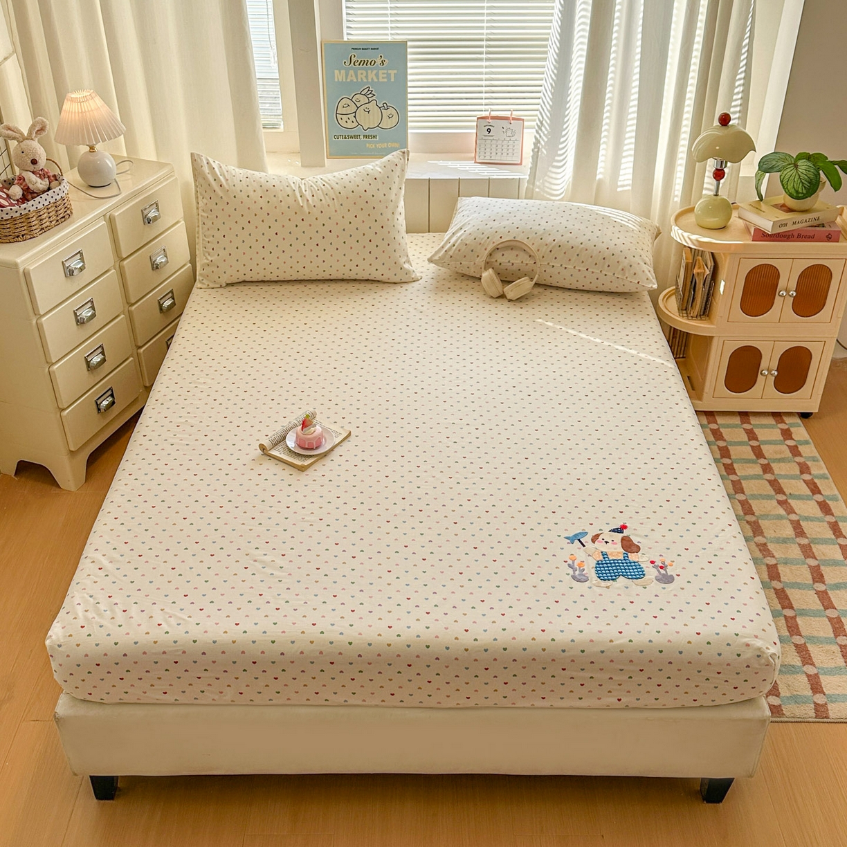 91家纺网 家纺一手货源 找家纺 （总）易辰美 2026新款13372全棉纯棉印花卡通床笠单品床笠单件单床笠