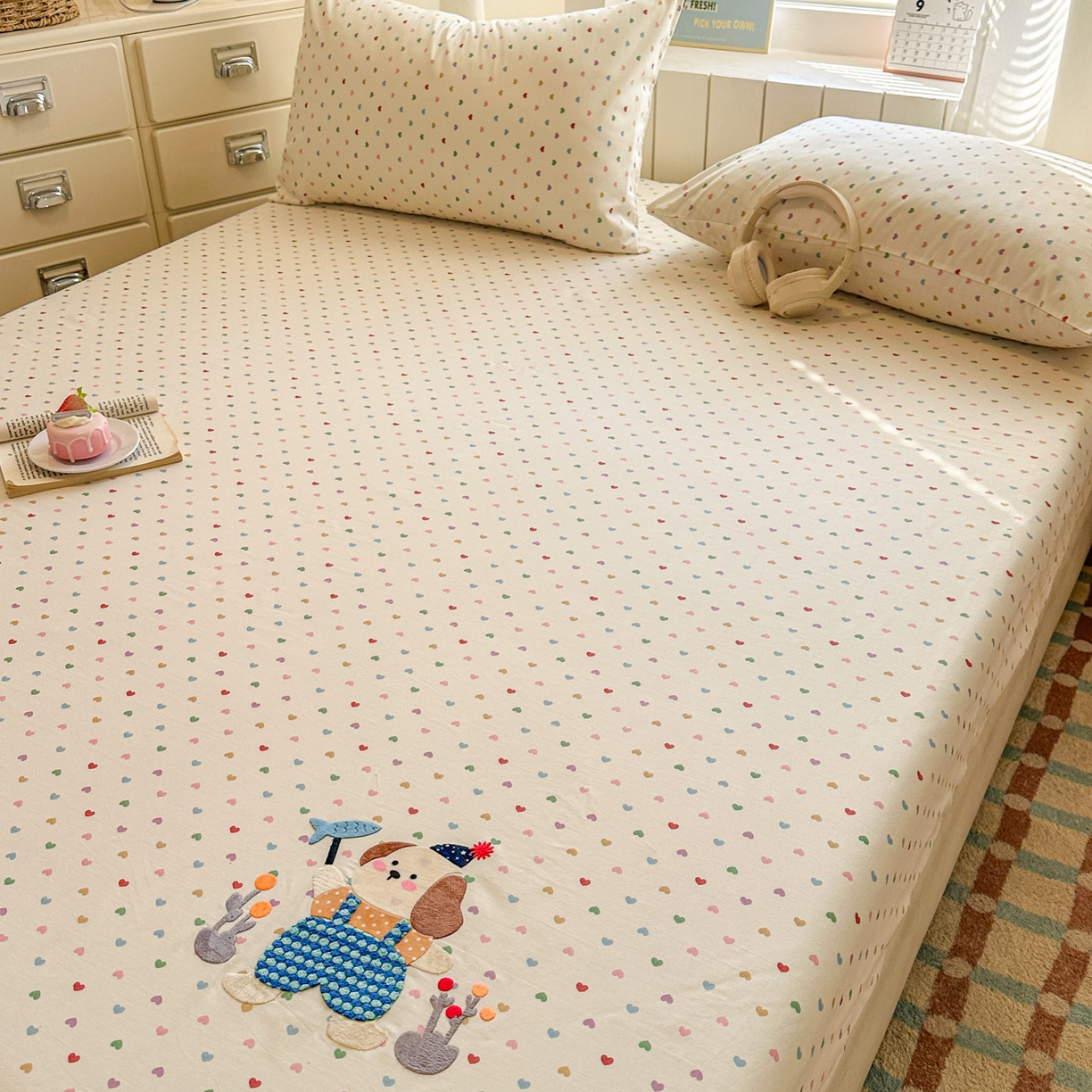 91家纺网 家纺一手货源 找家纺 （总）易辰美 2026新款13372全棉纯棉印花卡通床笠单品床笠单件单床笠