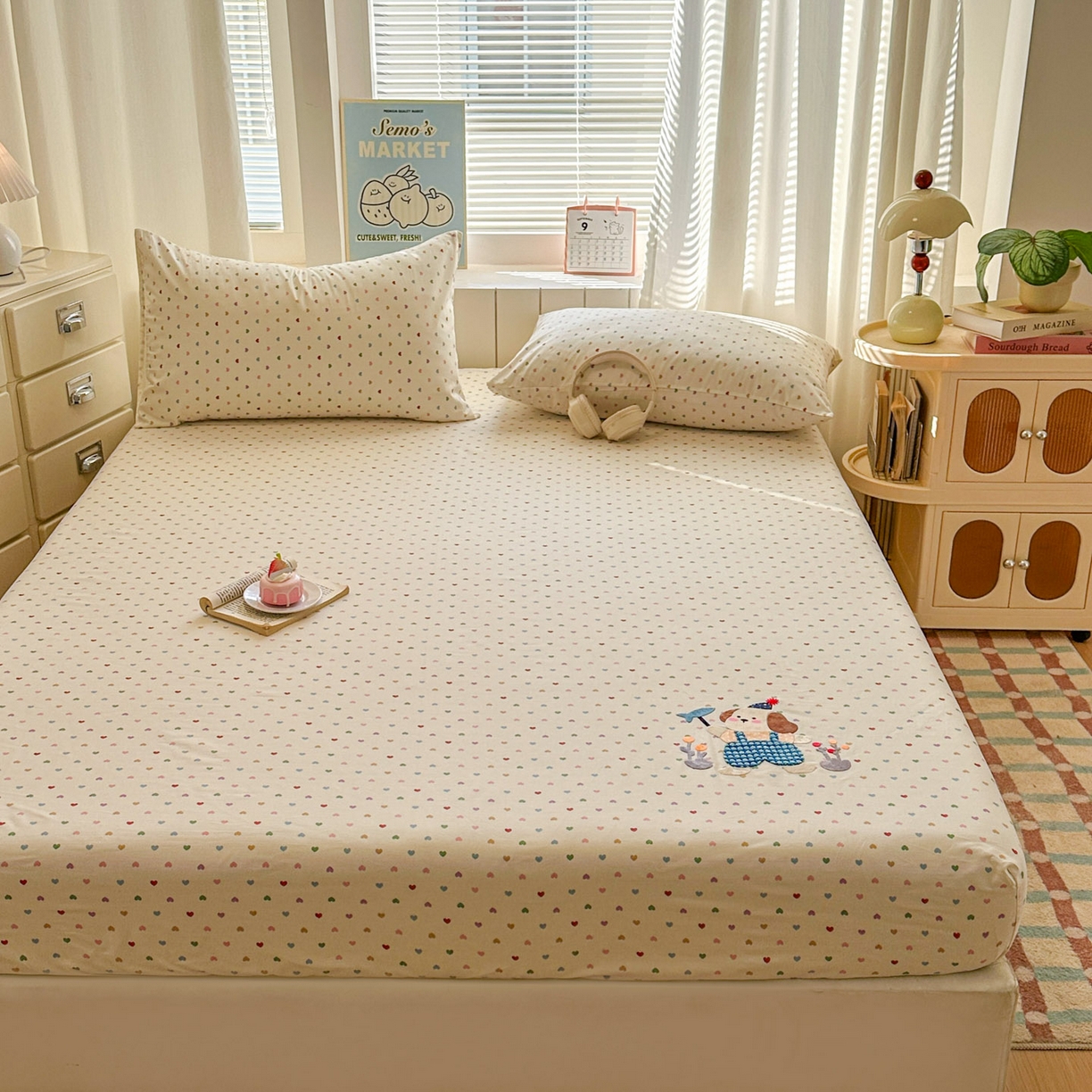 91家纺网 家纺一手货源 找家纺 （总）易辰美 2026新款13372全棉纯棉印花卡通床笠单品床笠单件单床笠